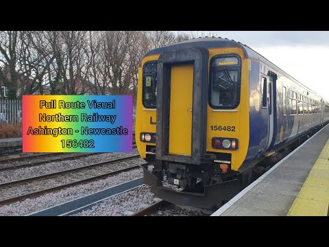 Full Route Visual: Northern Railway | Ashington To Newcastle | 156482