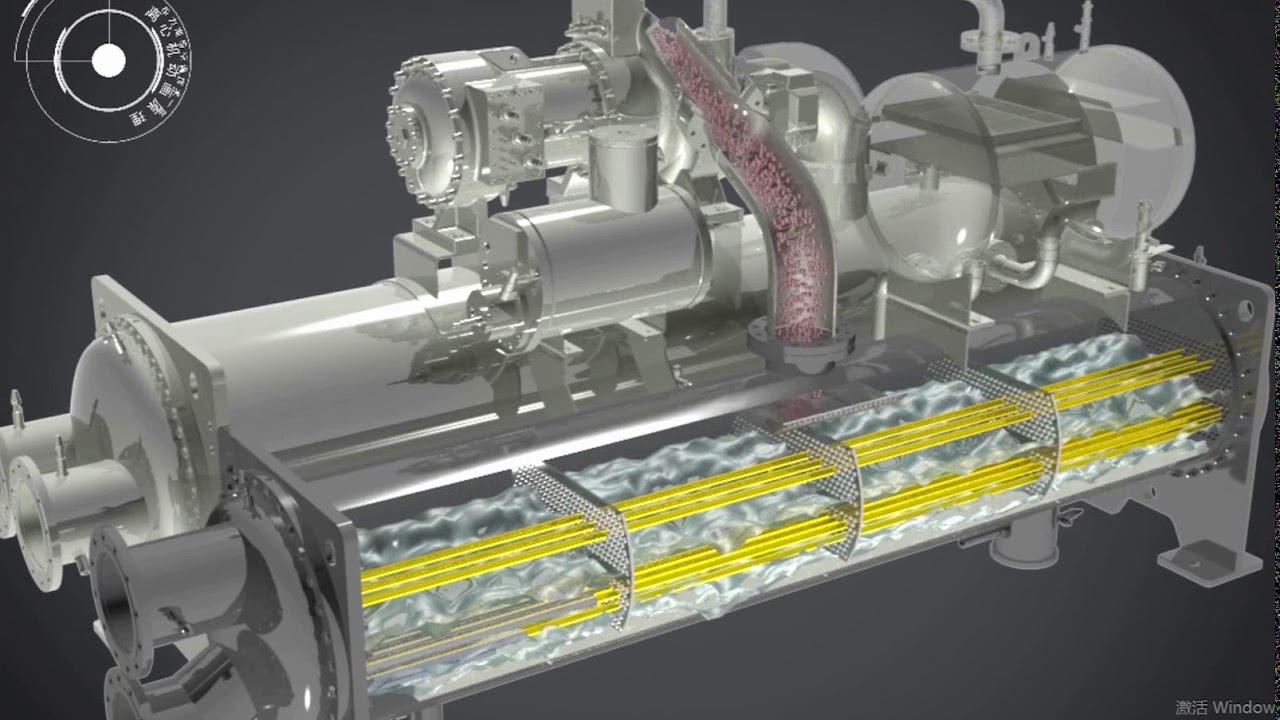 Principle animation of centrifugal chiller