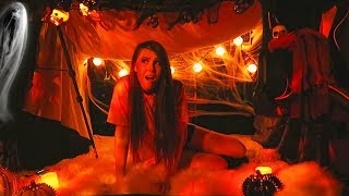 24 HOUR HAUNTED HOUSE FORT CHALLENGE!!!