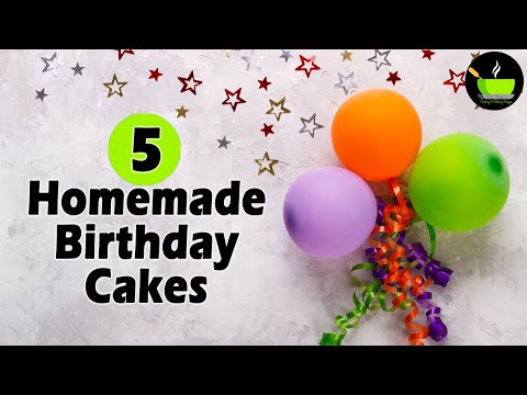 5 Easy Birthday Cake Recipes | Homemade Cake Recipes | Cake Recipes for beginners | Birthday Cake