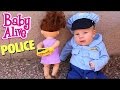 BABY POLICE Cute Baby Cop Sends Baby Alive Dolls To Jail By DisneyCarToys
