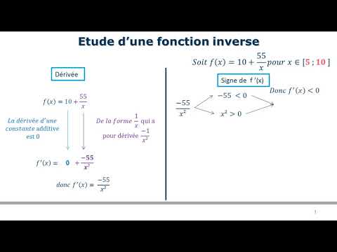 Etude d'une fonction inverse BAC PRO
