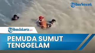 Detik-detik Penyelamatan Pemuda yang Nyaris Tenggelam saat Berenang di Pantai Sialang Buah