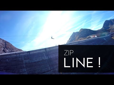 Following a zipliner (Grande Dixence dam)