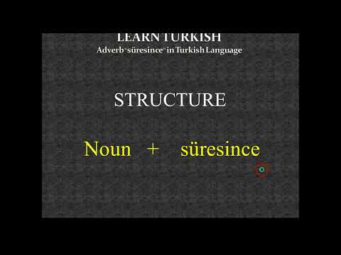 Learn Turkish-38 Adverb "süresince"
