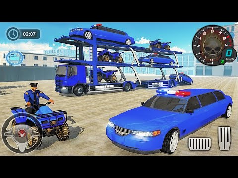 US Police Limousine Transporter Truck 2021 - Helicopter Multi Level Car Driver Android Gameplay