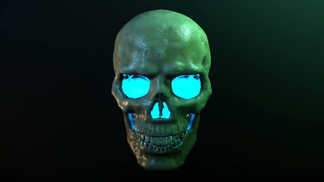 Human skull with fluorescence 3D Model