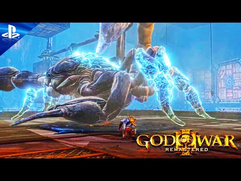 God Of War 3 Remastered Kratos Vs Skorpius Boss Fight 4K 60FPS,Walkthrough Gameplay Part 7