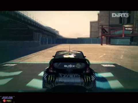 DIRT3 Gameplay Ken Block FORD Fiesta Platinum Jump Tutoral - ASUS GamerOSD - Logitech F510