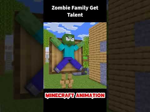 Zombie's Family - Minecraft Got Talent - Monster School Minecraft Animation #shorts