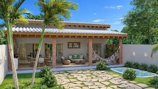 Casa estilo edícula com varanda | NOS FUNDOS DO TERRENO |