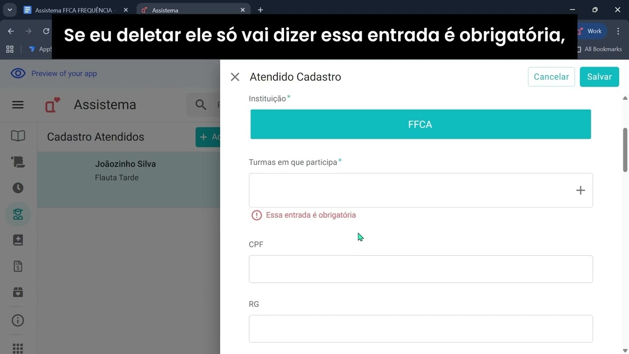 03 Cadastro dos Atendidos