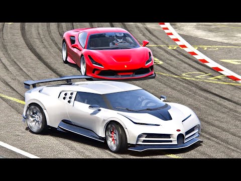 Bugatti Centodieci vs Ferrari F8 Tributo - Top Gear Track