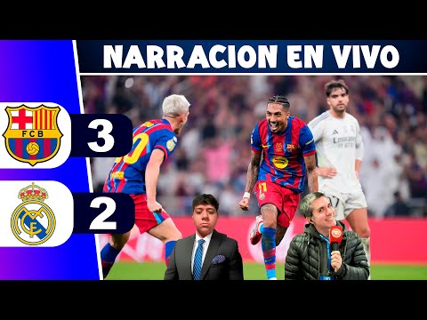 !LLUVIA DE GOLES¡ BARCELONA 3 - 2 REAL MADRID⚽ SUPERCOPA - PARTIDO SIMULADO - RELATO REY DEPORTIVO