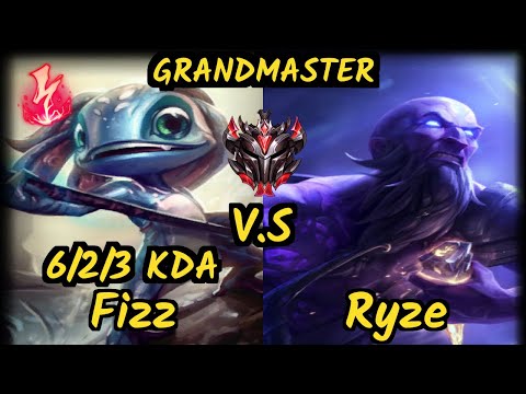 SKT T1 Faker (FIZZ) vs RYZE - 6/2/3 KDA MID GAMEPLAY - KR Ranked GRANDMASTER