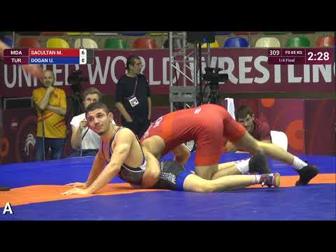 1/4 FS - 65 kg: M. SACULTAN (MDA) v. U. DOGAN (TUR)