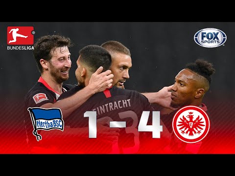 GOLAÇO ABSURDO E ATROPELO! Melhores momentos de Hertha Berlin 1 x 4 Frankfurt pela Bundesliga