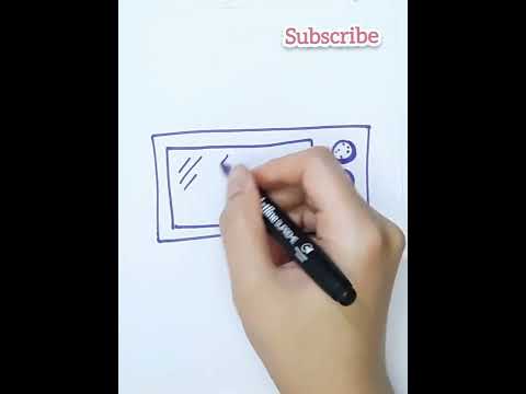 Speed drawing: 'Microwave  - step by step for kids