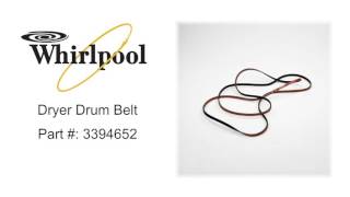 Whirlpool Dryer Drum Belt Part #: 3394652