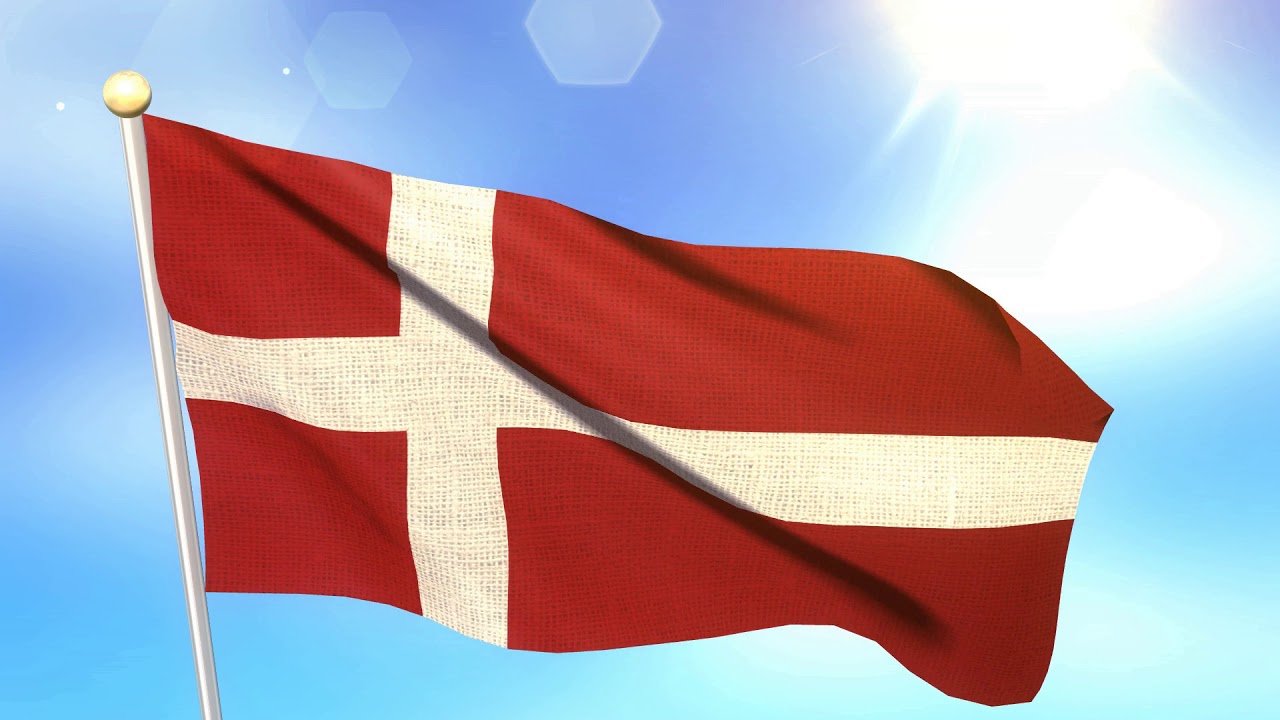 Free Video Footages - National Flag of Denmark Waving , Denmark Flag animation