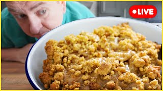 Sunday roast, apple crumble livestream 