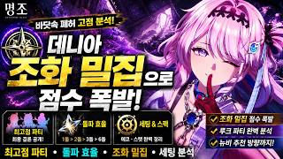 명조 데니아 조화 밀집 분석 | 루크 최고점 파티, 돌파 효율 총정리 | denia