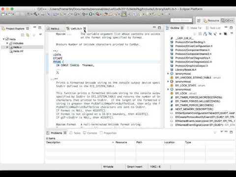 EDK II plugins for Eclipse - Existing module project