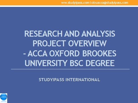 ACCA Oxford Brookes BSc Research and Analysis Project Overview