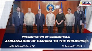 Presentation of Credentials: Ambassador of Canada to the Philippines 01/31/2023