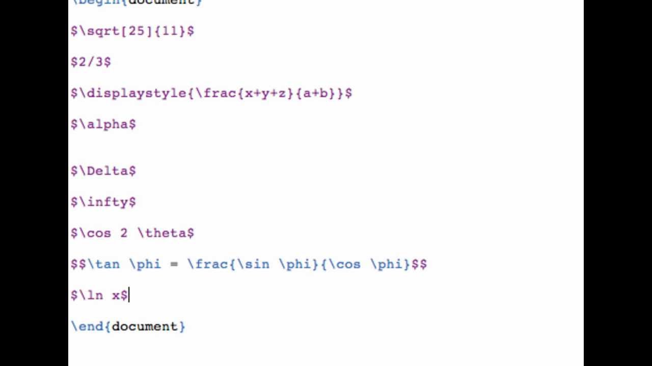 Intermediate mathematics in LaTeX