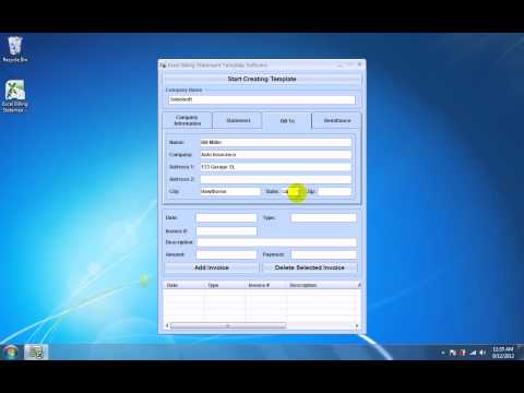 Excel Billing Statement Template Software