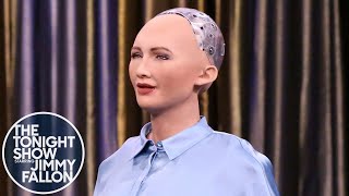 Tonight Showbotics: Jimmy Meets Sophia the Human-L