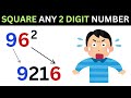 Square Any 2 Digit Number In 3 Seconds I Crazy Math Trick
