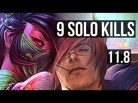 AKALI vs SETT (MID) (DEFEAT) | 9 solo kills, Godlike, 300+ games | BR Master | v11.8