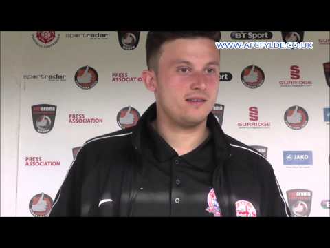 HARROGATE TOWN 1-4 AFC FYLDE. Players view, Richie Baker.