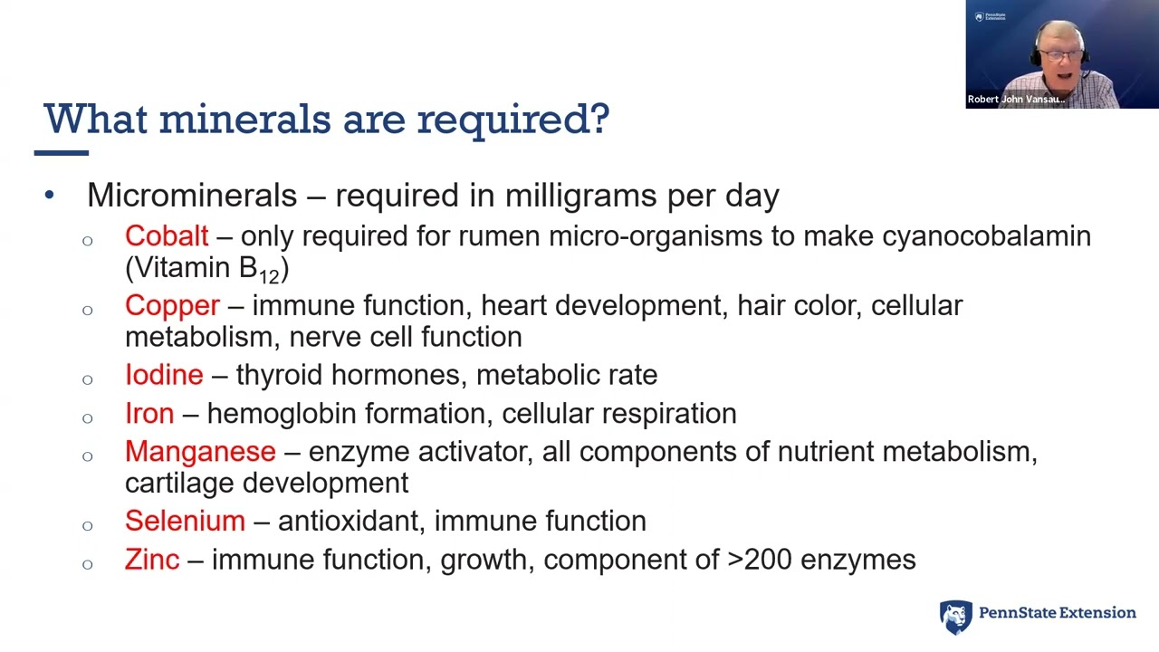 April 2024 EAPK Webinar, Dr. Van Saun will be speaking on minerals and vitamins in the diet.