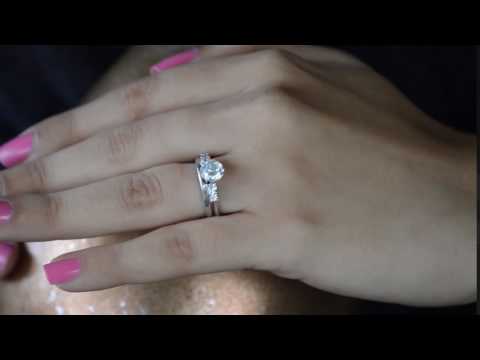 0.25 ct. Graduated Four Stone Shared Prong Set Ring Wrap - TwoBirch  TB-WRAP-0004-WG-E