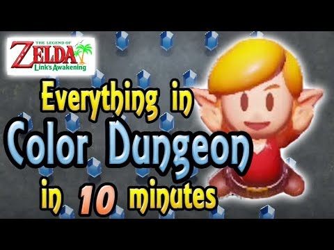 The Legend of Zelda: Link's Awakening - Everything in Color Dungeon in 10 minutes