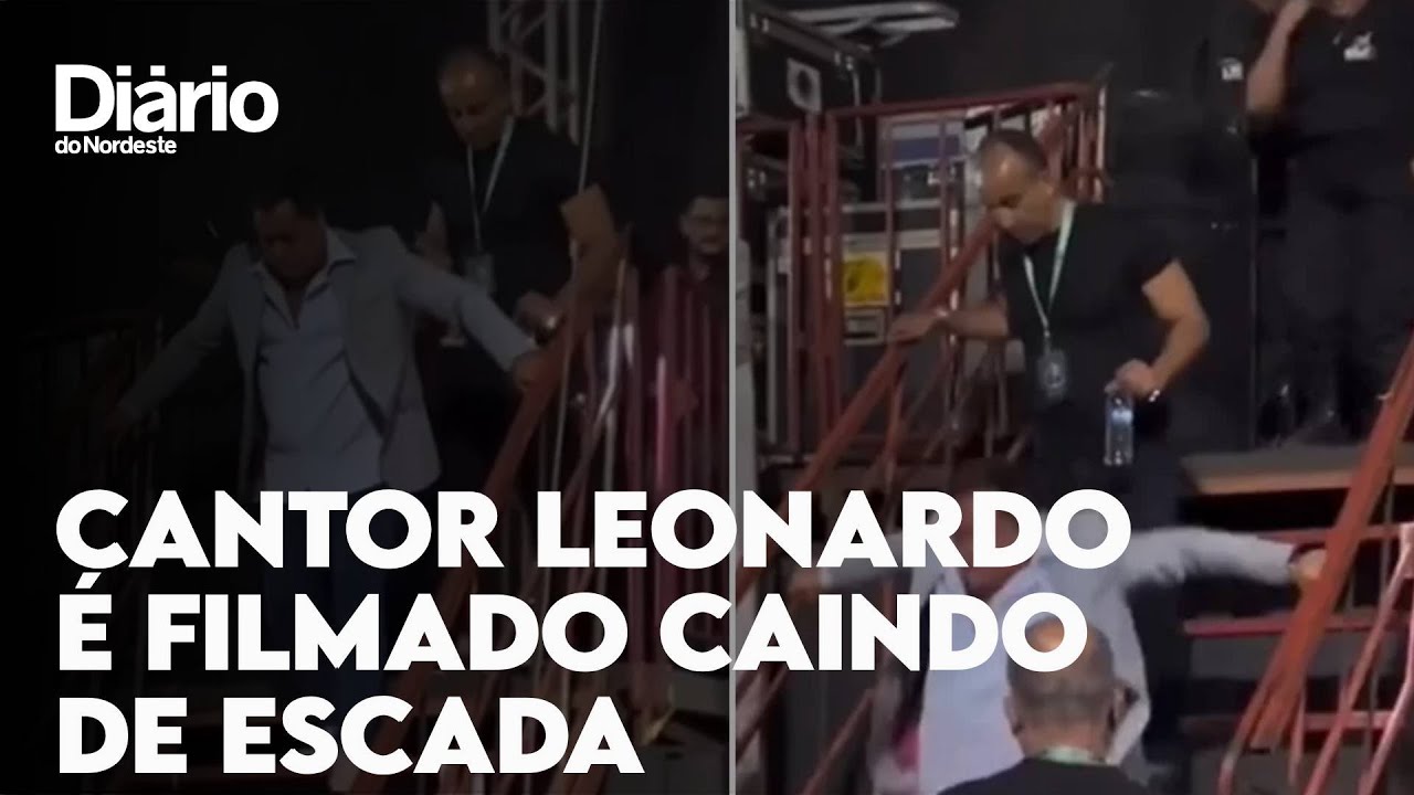 Imagem da notícia Cantor Leonardo é filmado caindo de escada após show 