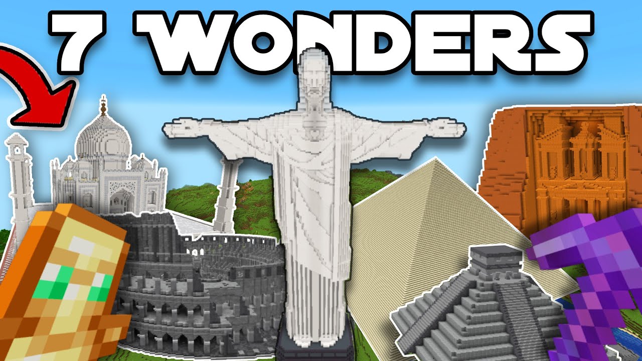 I Built the 7 Wonders of the World in Minecraft Hardcore