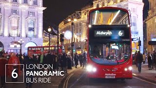 London Bus Ride | Route 6 | Willesden Bus Garage to  Trafalgar Square | View of Christmas lights