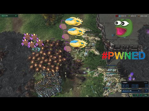 When infestors and ravagers eat carriers - StarCraft 2 Gold Megaton moments