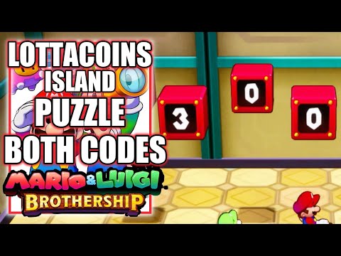 Mario and Luigi Brothership - Lottacoins Island Puzzle Solution - Both Codes