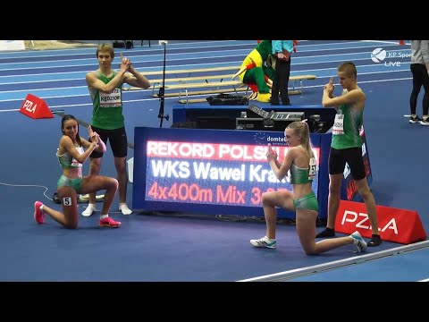 Rekord Polski w sztafecie mieszanej 4 x 400m do lat 18 - WKS Wawel Kraków #sztafetamieszana