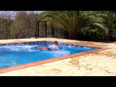 Lilo flip into pool