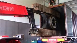 Loading KOMATSU PC230 in 40FT container