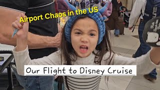 On our way to Disney Cruise! Flights were delayed and canceled 🙀