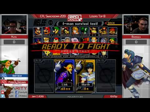 CFL Smackdown 209 Melee - Kuya (Link) vs Barraca (Marth) - Losers Top 8