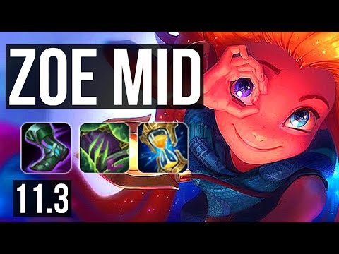 ZOE vs ORIANNA (MID) | 2000+ games, 7 solo kills, 1.7M mastery, Godlike, 15/4/6 | KR Diamond | v11.3
