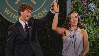 Time to Party 💃 | Jannik Sinner and Iga Swiatek Dance at the Champions&#39; Dinner | Wimbledon 2025